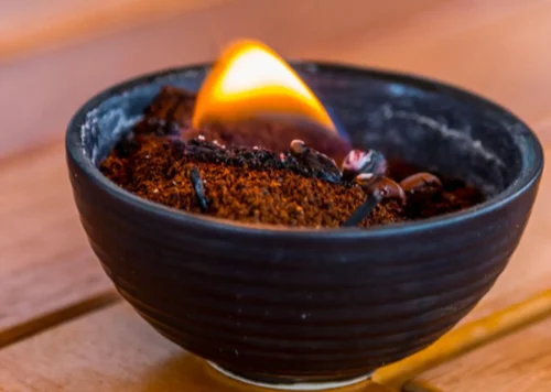 Burning Coffee Grounds
