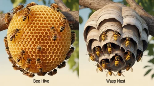 Comparison of queen wasp and queen bee