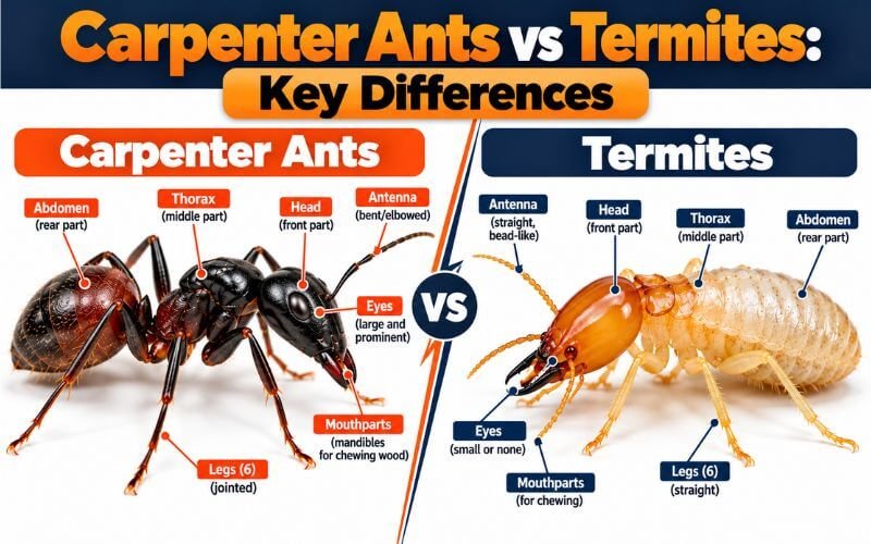 Carpenter Ants vs Termites Key Differences